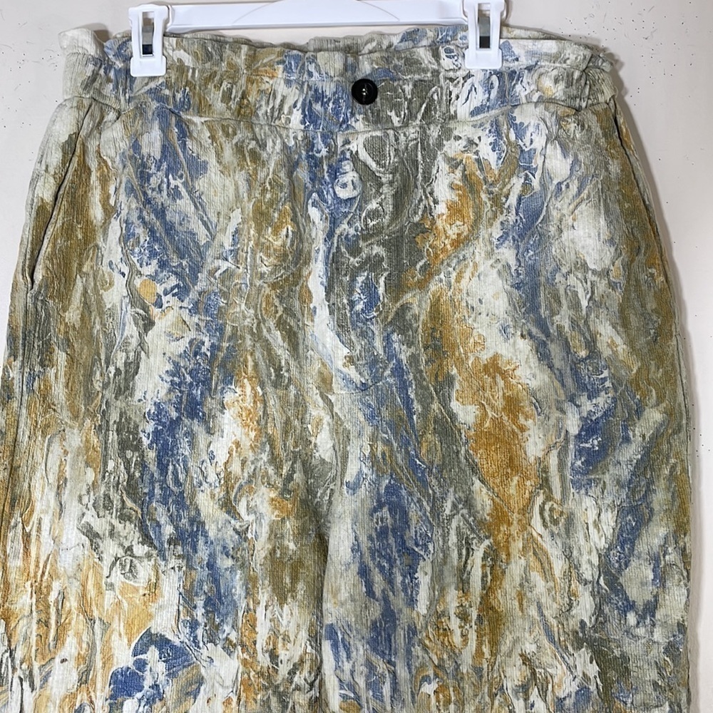 NWT. Boho Anthropologie Tina & Jo Olivenne Marble Dyed Pants. Large - Picture 5 of 12